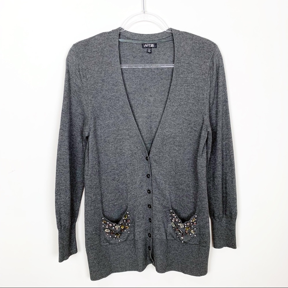 Apt. 9 Jeweled Pocket Cardigan - Picture 1 of 6